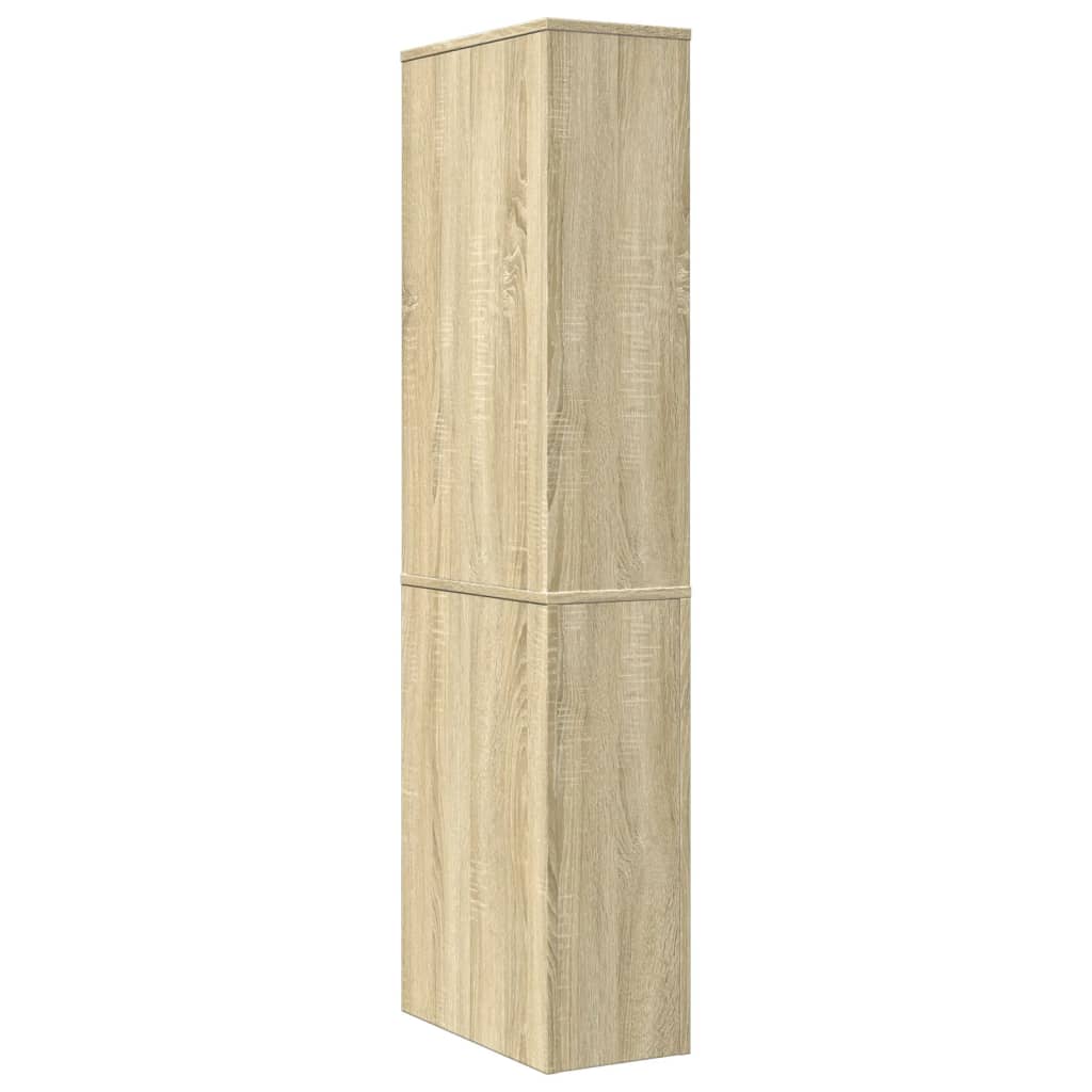 vidaXL Badschrank Schmal mit Rollen Sonoma-Eiche Holzwerkstoff