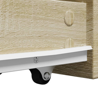 vidaXL Badschrank Schmal mit Rollen Sonoma-Eiche Holzwerkstoff