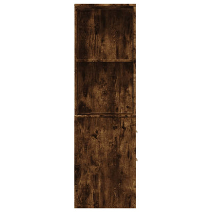 vidaXL Badschrank Schmal mit Rollen Räuchereiche Holzwerkstoff