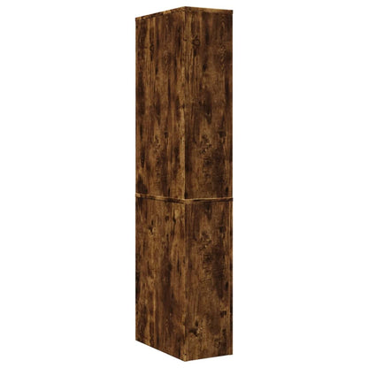 vidaXL Badschrank Schmal mit Rollen Räuchereiche Holzwerkstoff