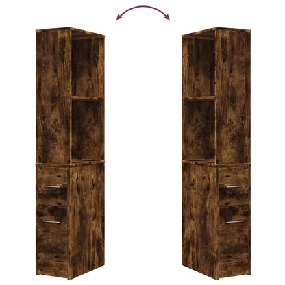 vidaXL Badschrank Schmal mit Rollen Räuchereiche Holzwerkstoff