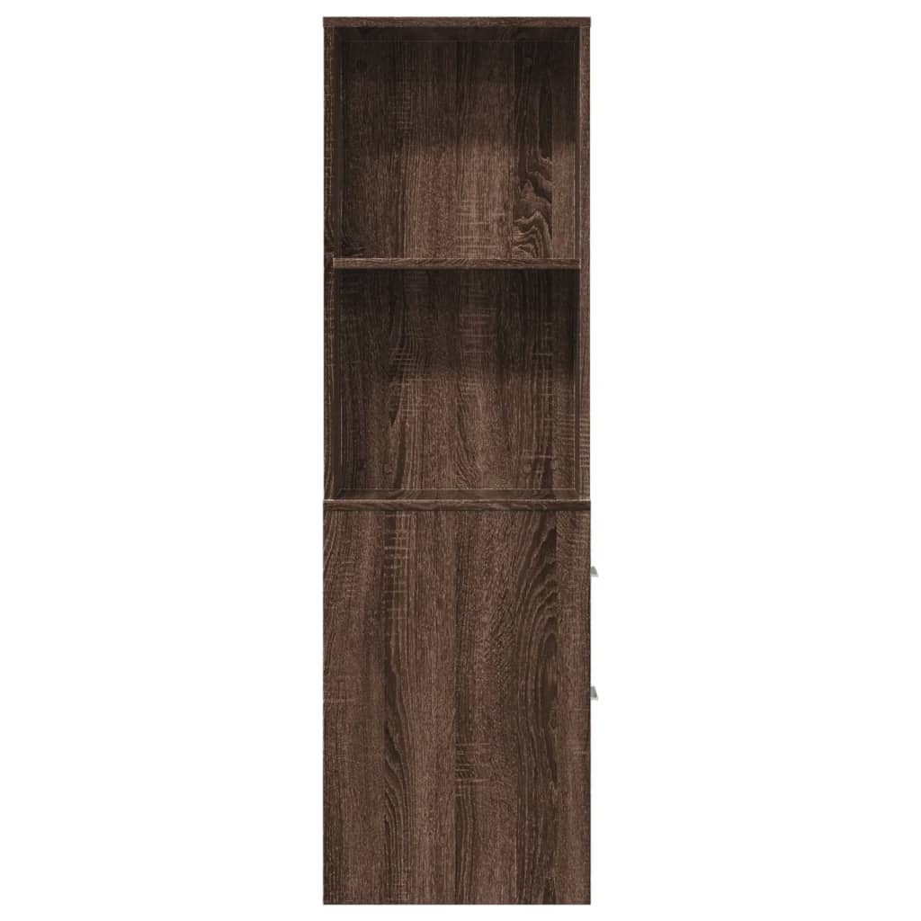 vidaXL Badschrank Schmal mit Rollen Eichen-Optik Holzwerkstoff