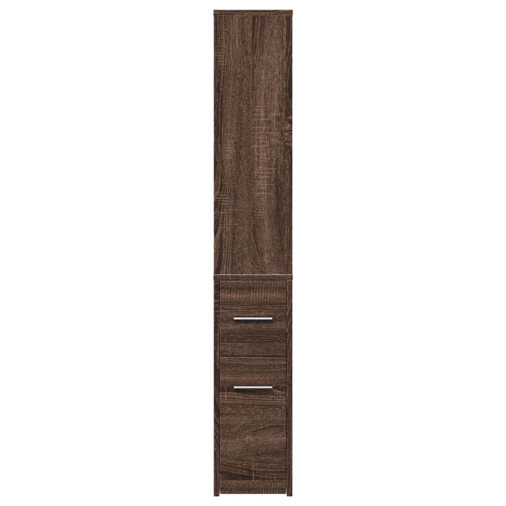 vidaXL Badschrank Schmal mit Rollen Eichen-Optik Holzwerkstoff