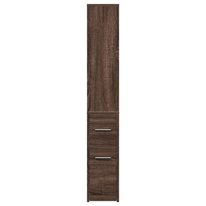vidaXL Badschrank Schmal mit Rollen Eichen-Optik Holzwerkstoff