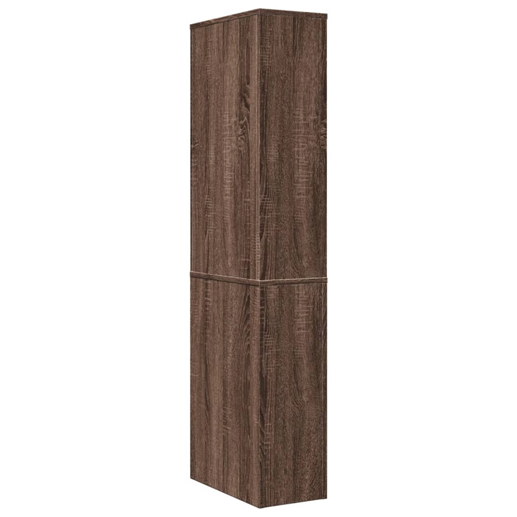 vidaXL Badschrank Schmal mit Rollen Eichen-Optik Holzwerkstoff