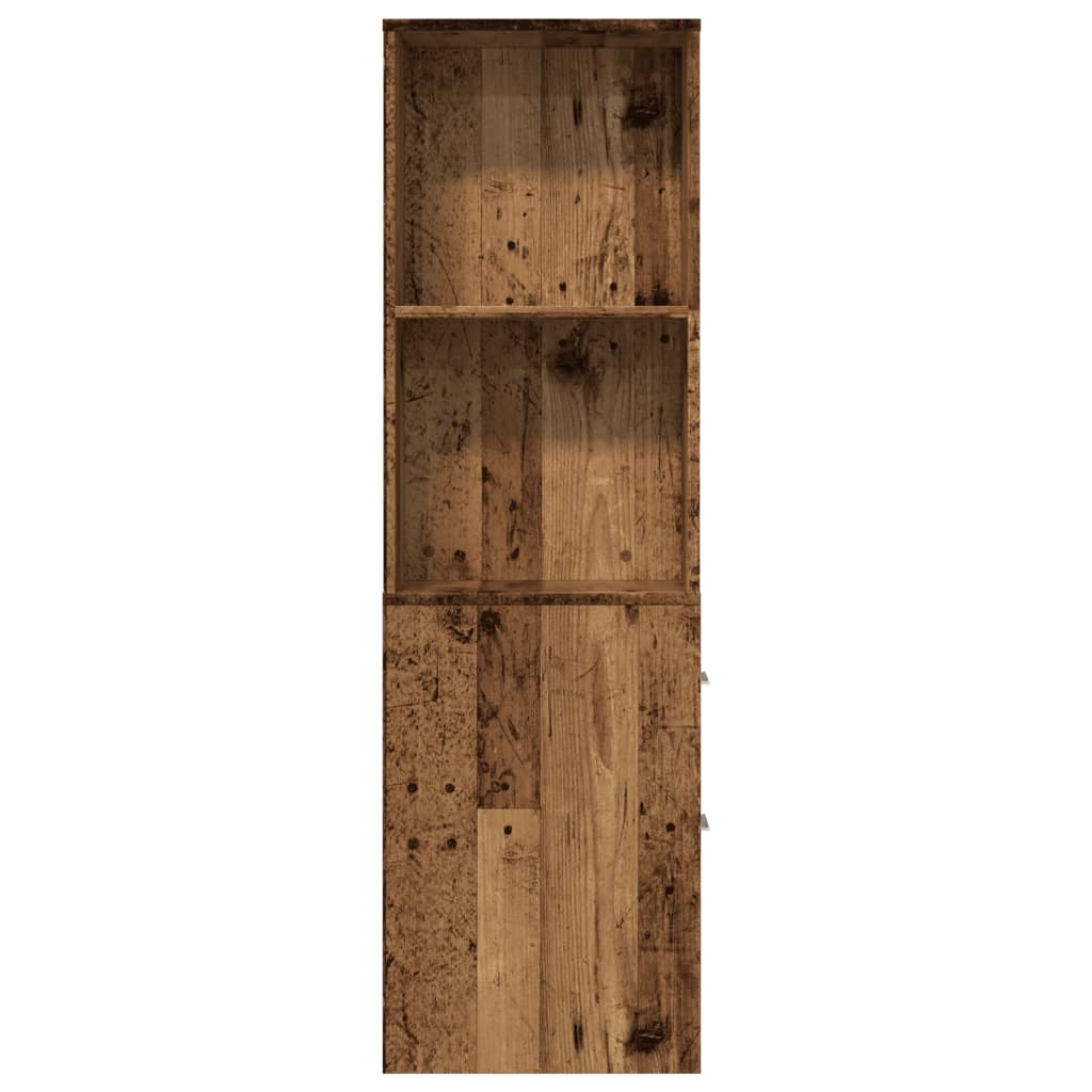 vidaXL Badschrank Schmal mit Rollen Altholz-Optik Holzwerkstoff