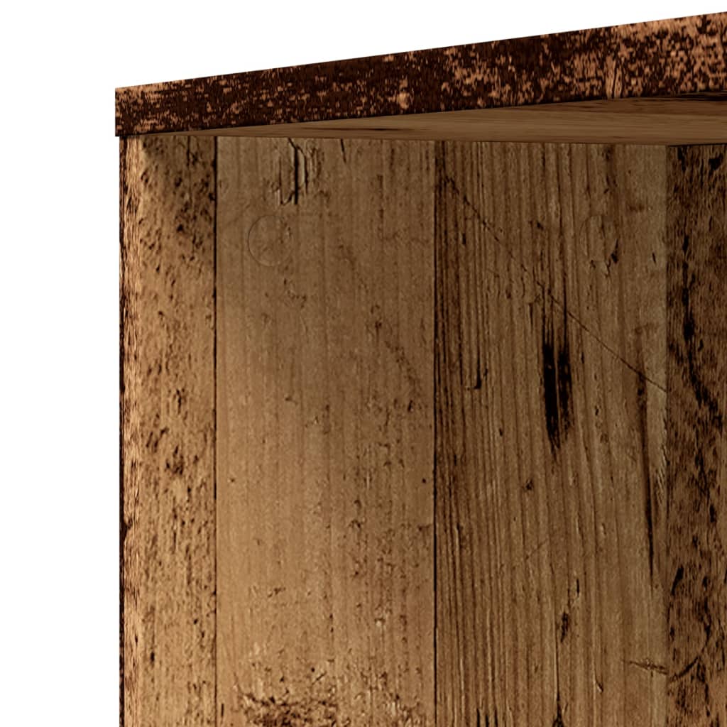 vidaXL Badschrank Schmal mit Rollen Altholz-Optik Holzwerkstoff
