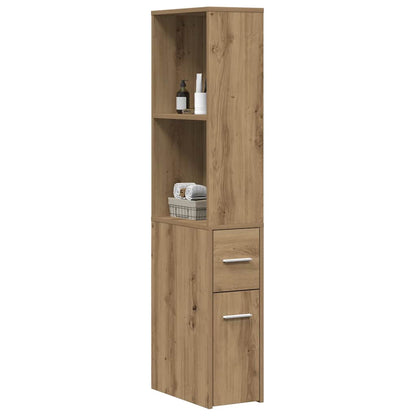vidaXL Badschrank Schmal mit Rollen Artisan-Eiche Holzwerkstoff