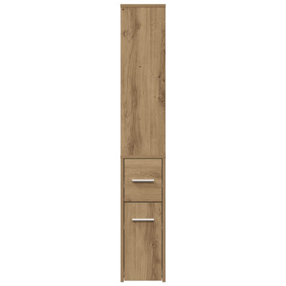 vidaXL Badschrank Schmal mit Rollen Artisan-Eiche Holzwerkstoff