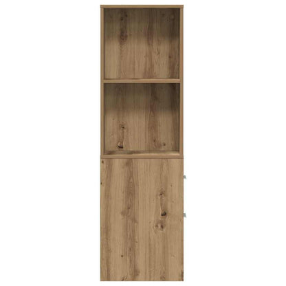 vidaXL Badschrank Schmal mit Rollen Artisan-Eiche Holzwerkstoff