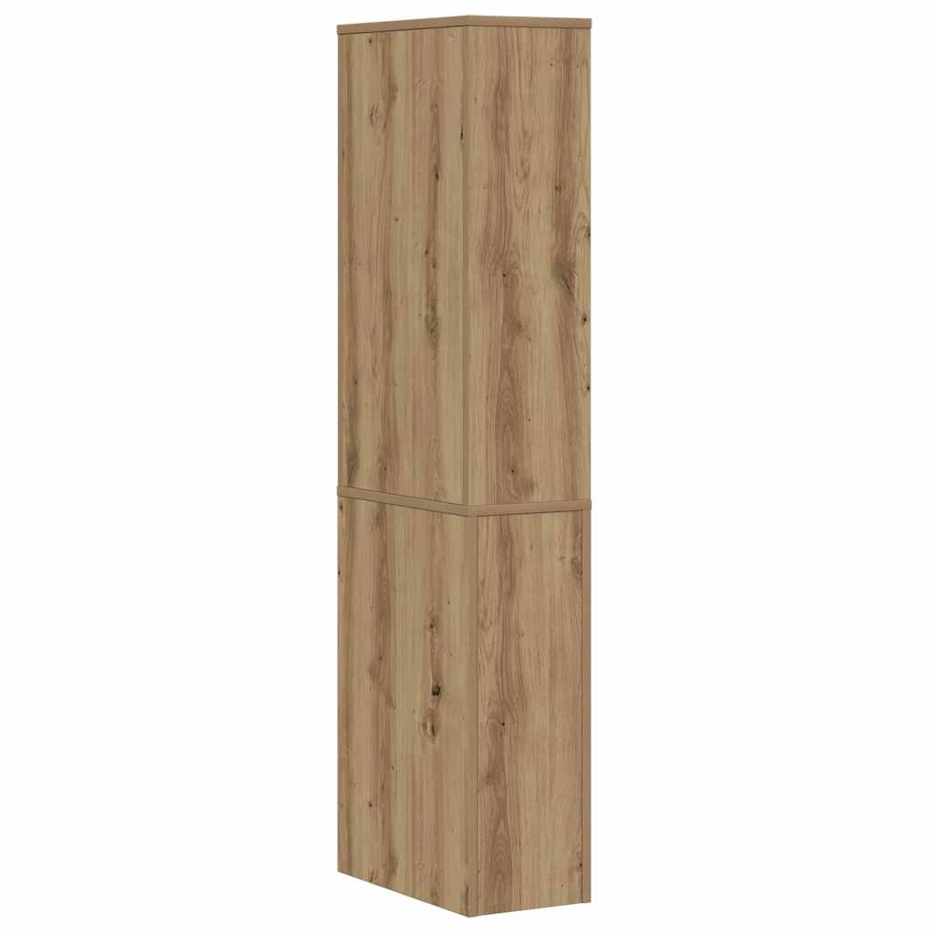 vidaXL Badschrank Schmal mit Rollen Artisan-Eiche Holzwerkstoff