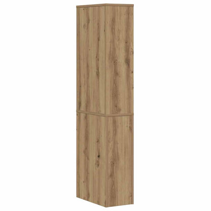 vidaXL Badschrank Schmal mit Rollen Artisan-Eiche Holzwerkstoff