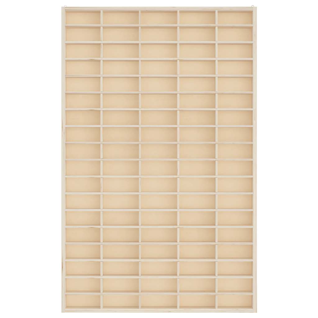 vidaXL Vitrine de collection en bois avec 90 compartiments 50,5 x 4,5 x 79 cm