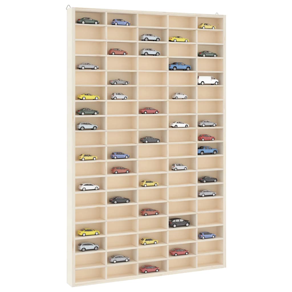 vidaXL Vitrine de collection en bois avec 90 compartiments 50,5 x 4,5 x 79 cm