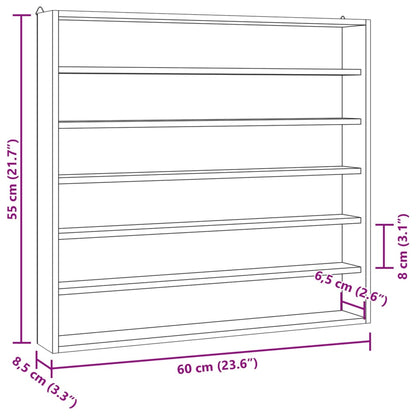 vidaXL Sammlervitrine aus Holz mit 6 Regalen 60x8,5x55 cm
