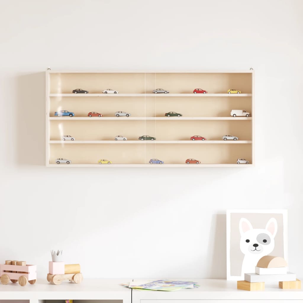 vidaXL Vitrine de collection en bois avec portes 80 x 8,5 x 37 cm