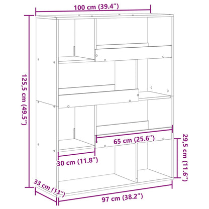 vidaXL Bücherregal Weiß 100x33x125,5 cm Holzwerkstoff
