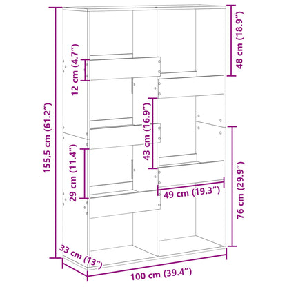 vidaXL Bücherregal Weiß 100x33x155,5 cm Holzwerkstoff