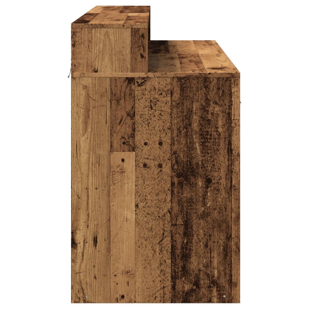 vidaXL Bureau LED aspect bois de récupération 120x55x91 cm Bois d'ingénierie