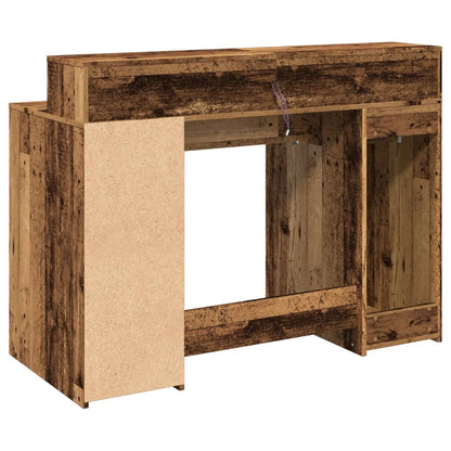vidaXL Bureau LED aspect bois de récupération 120x55x91 cm Bois d'ingénierie