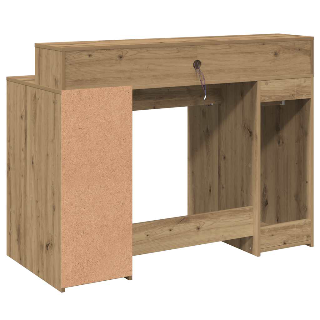 LED-Schreibtisch Artisan-Eiche 120x55x91 cm Holzwerkstoff