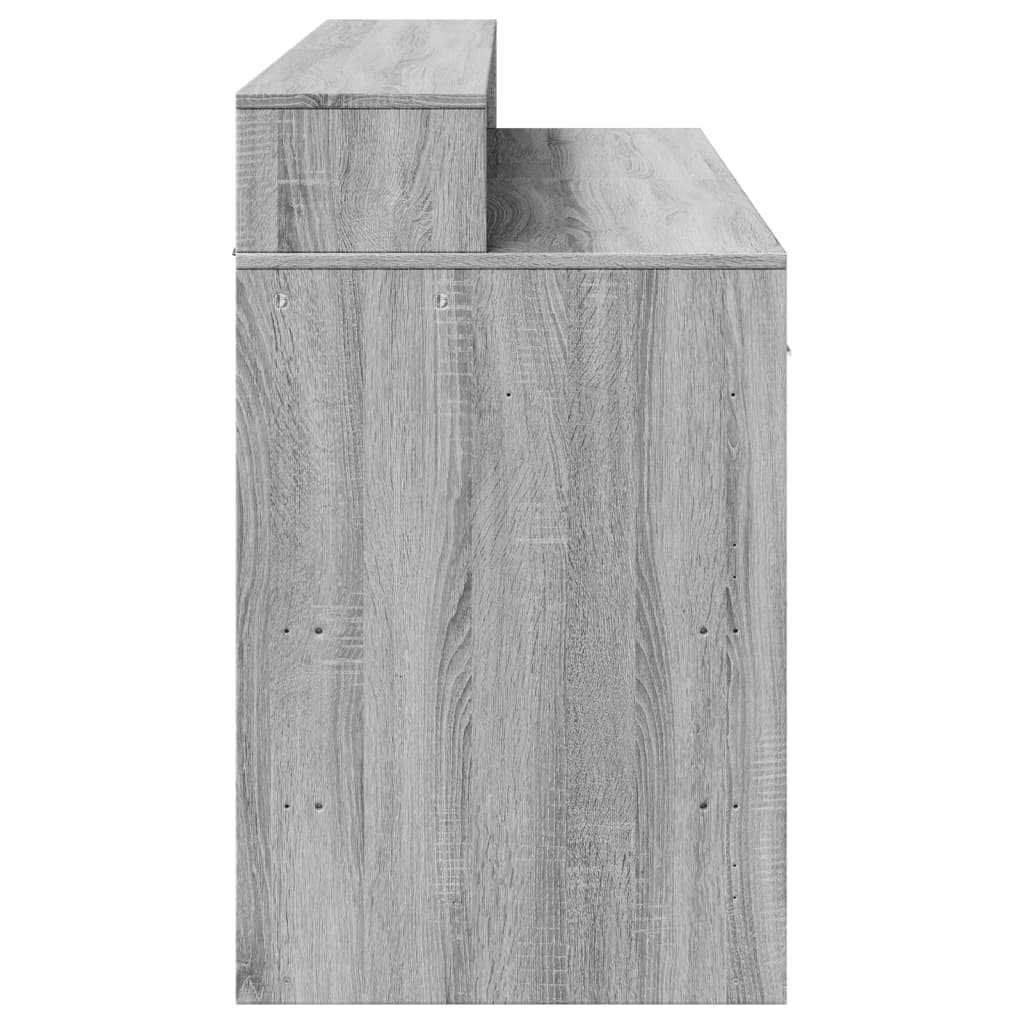 vidaXL Bureau à LED Gris Sonoma 140x55x91 cm Bois d'ingénierie