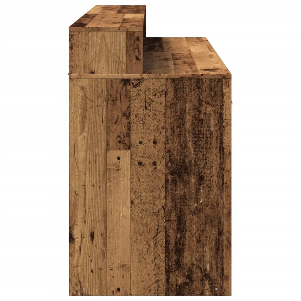 vidaXL Bureau LED aspect vieux bois 140x55x91 cm bois d'ingénierie