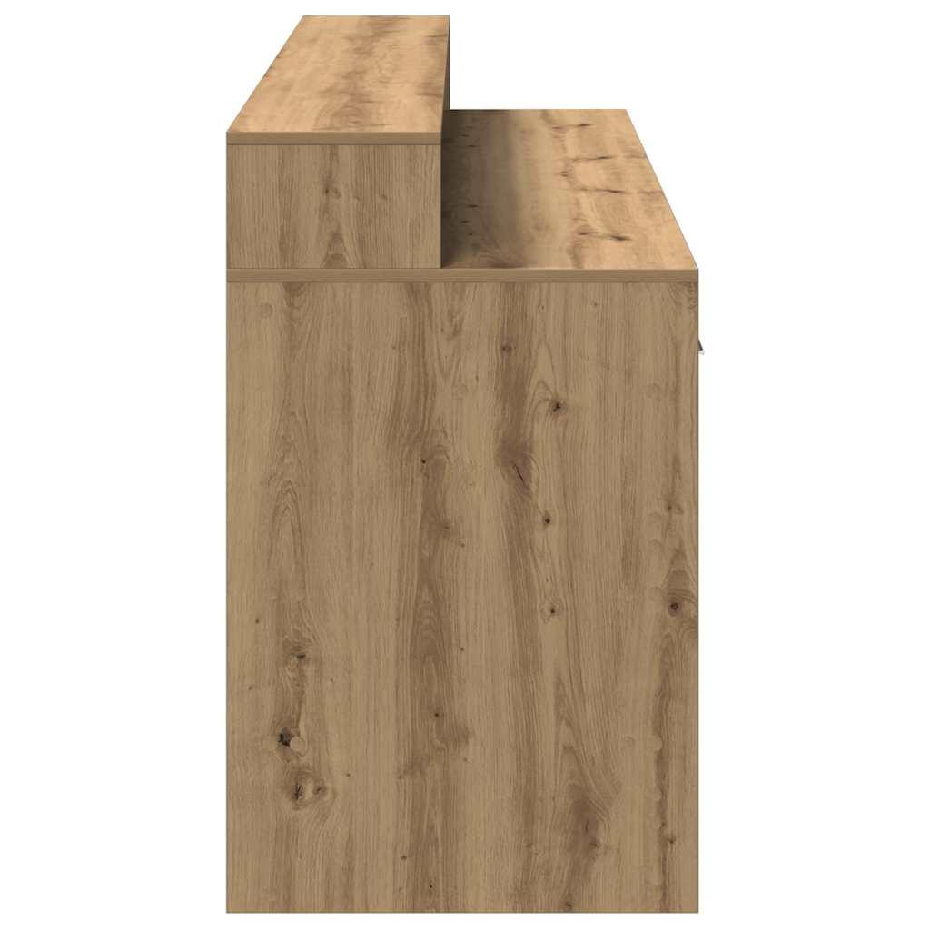 vidaXL LED-Schreibtisch Artisan-Eiche 160x55x91 Holzwerkstoff