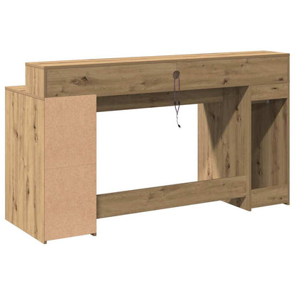 vidaXL LED-Schreibtisch Artisan-Eiche 160x55x91 Holzwerkstoff
