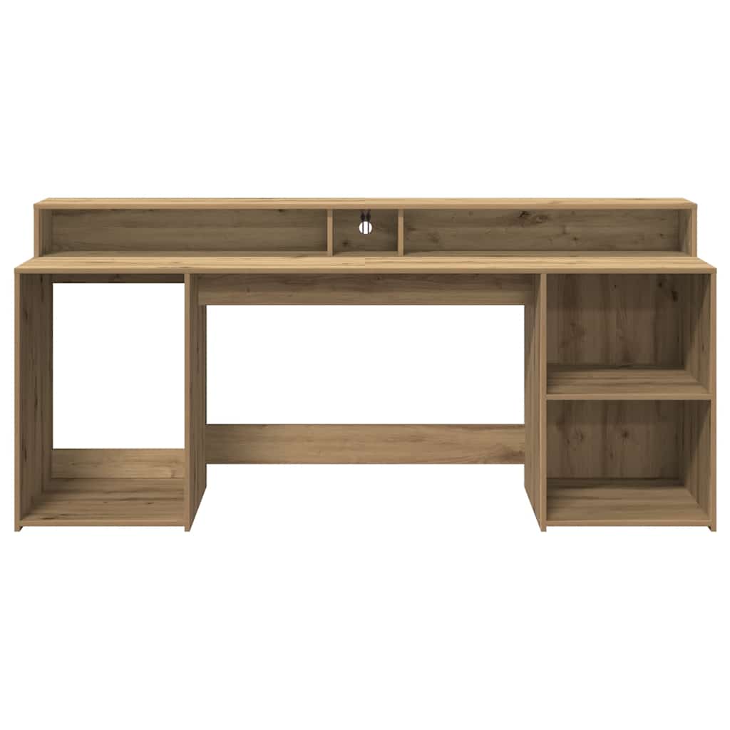 vidaXL LED-Schreibtisch Artisan-Eiche 200x55x91 Holzwerkstoff
