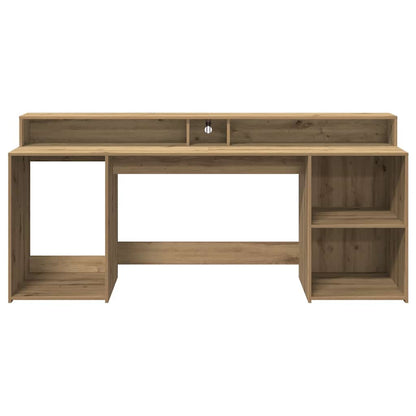vidaXL LED-Schreibtisch Artisan-Eiche 200x55x91 Holzwerkstoff