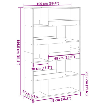 vidaXL Cloison de séparation aspect vieux bois 100x33x156,5 cm Bois d'ingénierie