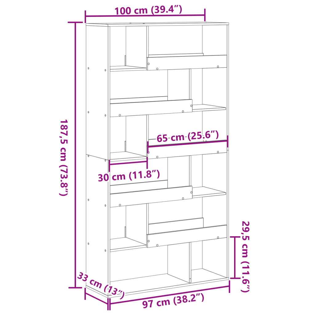 vidaXL Cloison de séparation blanc 100x33x187,5 cm Bois d'ingénierie