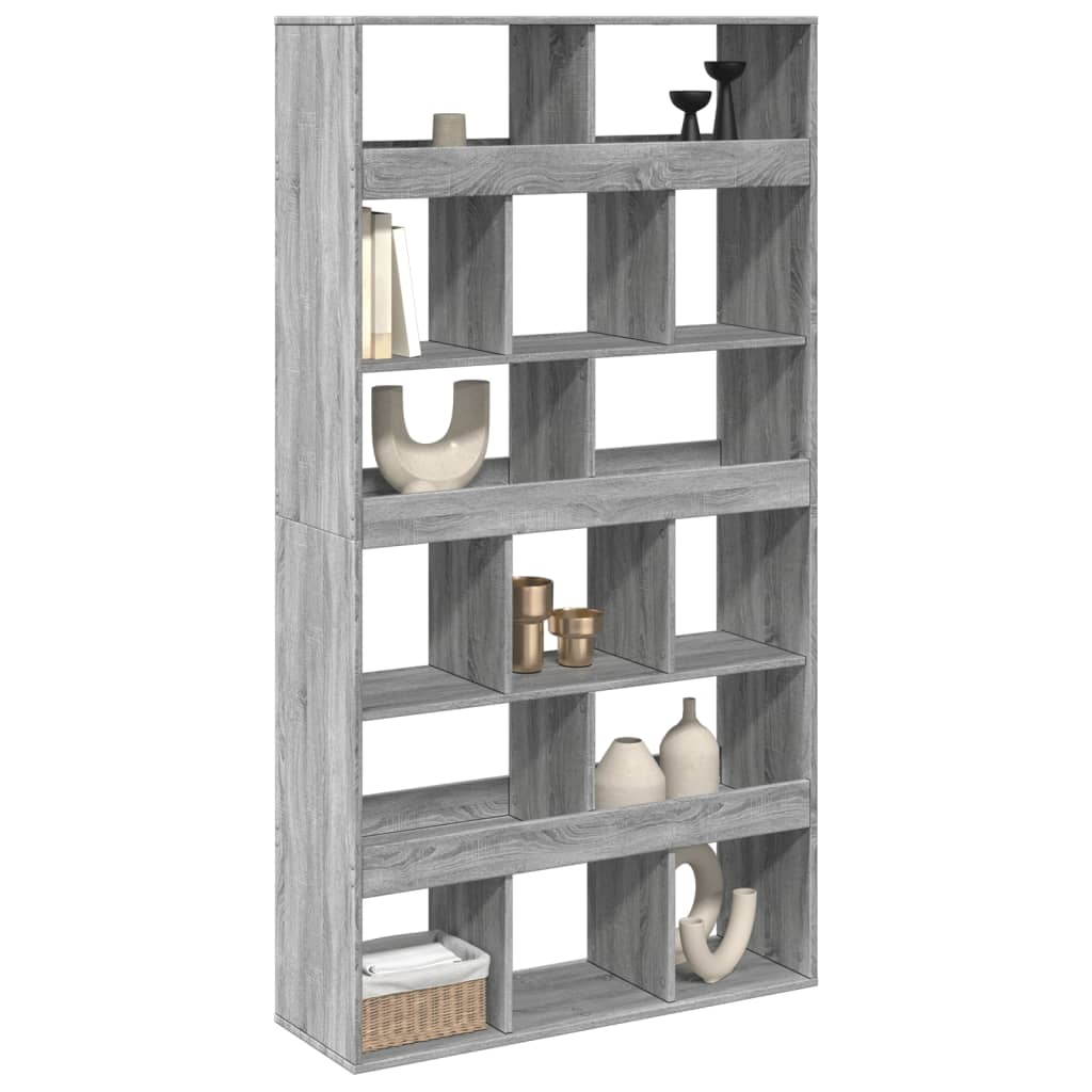vidaXL Raumteiler Grau Sonoma 100x33x187,5 cm Holzwerkstoff