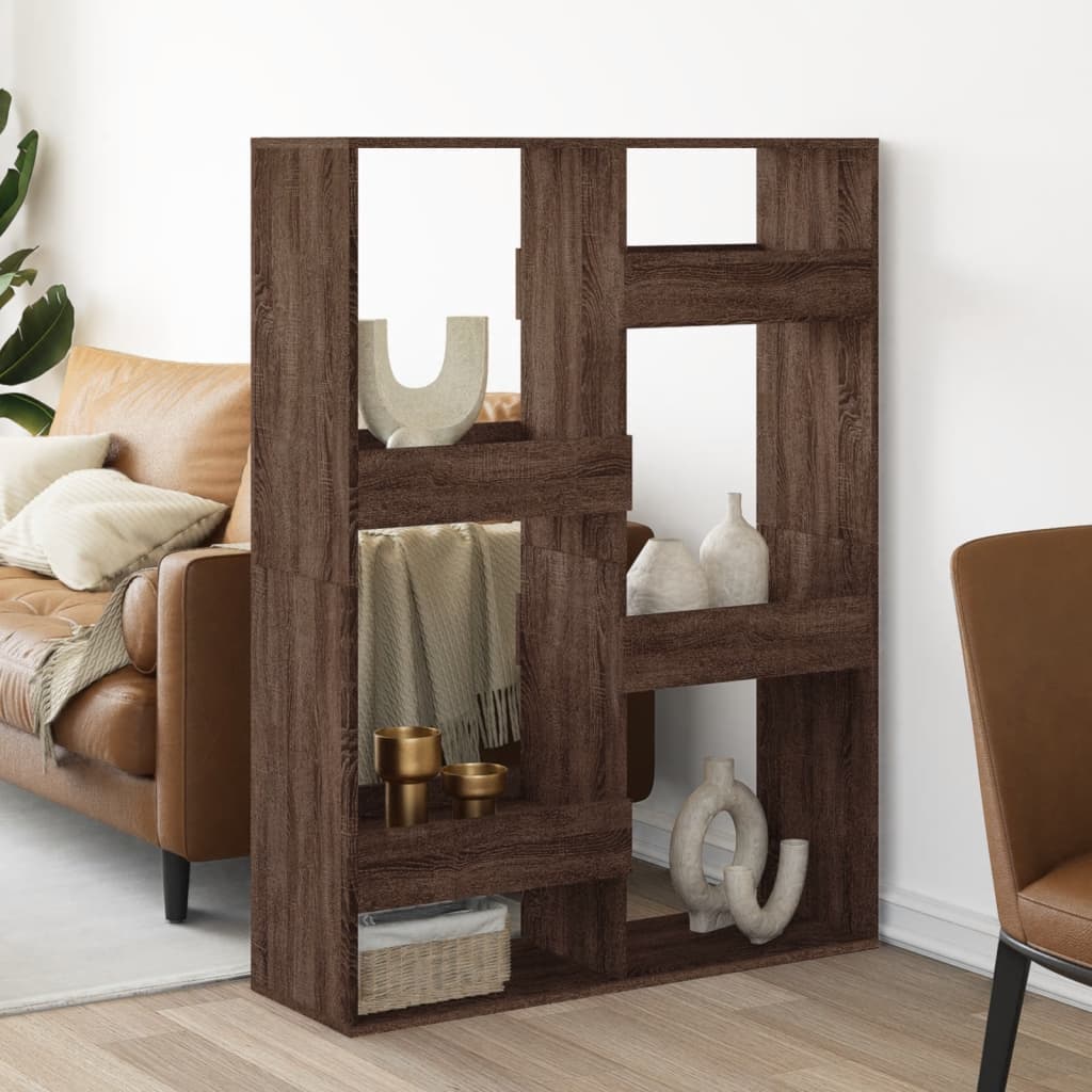 vidaXL Raumteiler Braun Eichen-Optik 100x33x135 cm Holzwerkstoff