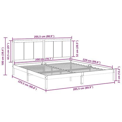 Massivholzbett Extra Lang ohne Matratze 200x220 cm