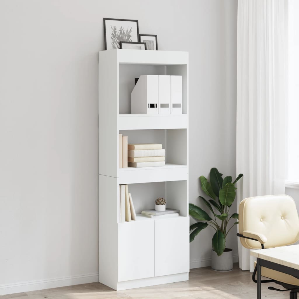 vidaXL Buffet haut blanc 63x33x180 cm Aggloméré