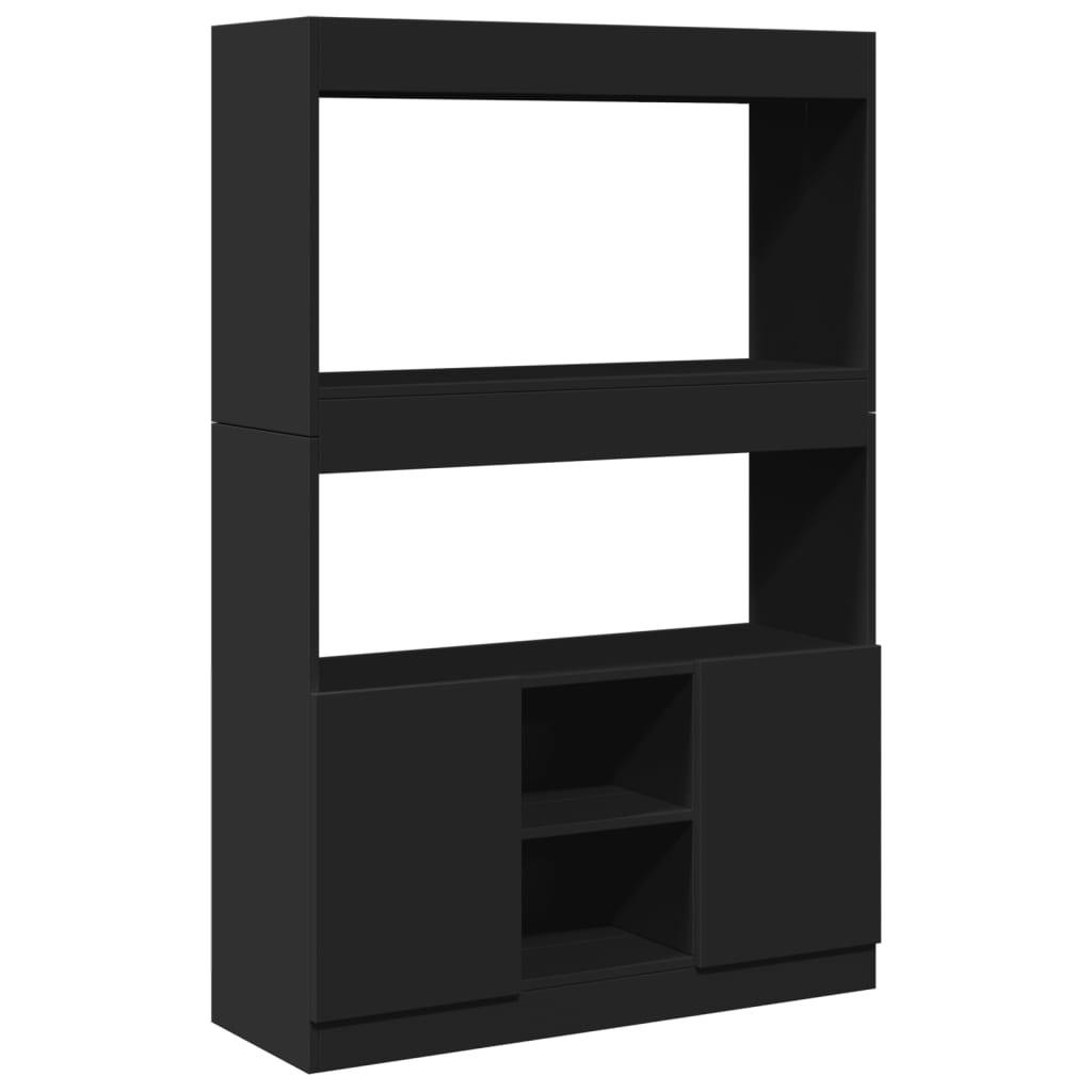 vidaXL Desserte noire 92x33x140 cm Bois d'ingénierie