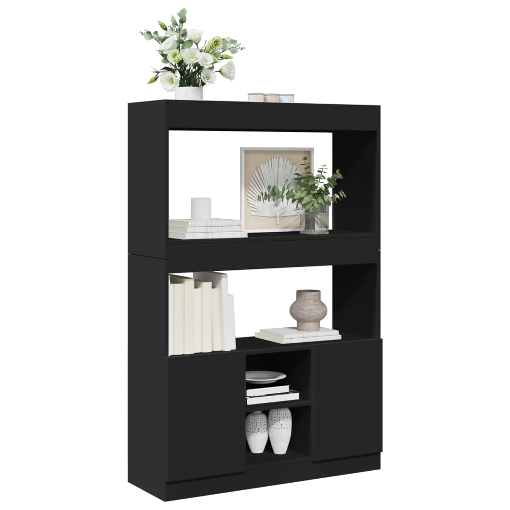 vidaXL Desserte noire 92x33x140 cm Bois d'ingénierie