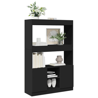vidaXL Desserte noire 92x33x140 cm Bois d'ingénierie
