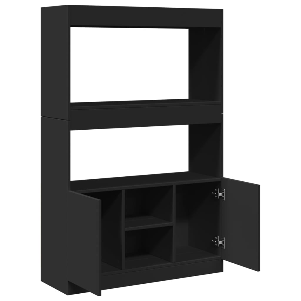 vidaXL Desserte noire 92x33x140 cm Bois d'ingénierie