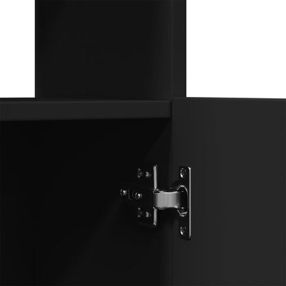 vidaXL Desserte noire 92x33x140 cm Bois d'ingénierie