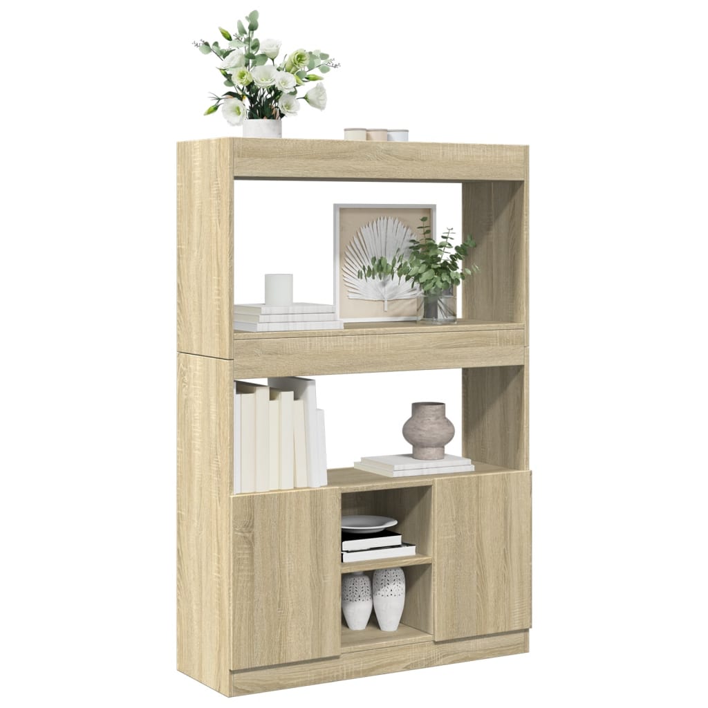 vidaXL Highboard chêne Sonoma 92x33x140 cm en bois d'ingénierie