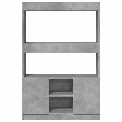 vidaXL Buffet haut gris béton 92x33x140 cm en bois d'ingénierie