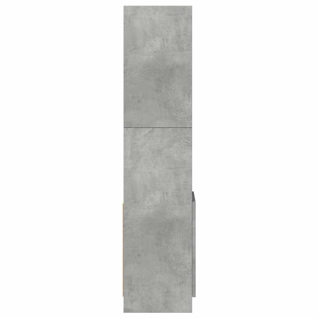 vidaXL Buffet haut gris béton 92x33x140 cm en bois d'ingénierie
