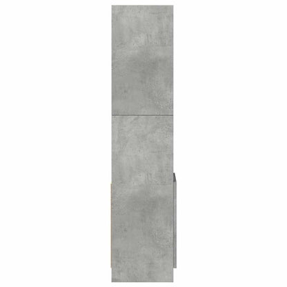 vidaXL Buffet haut gris béton 92x33x140 cm en bois d'ingénierie
