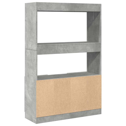 vidaXL Buffet haut gris béton 92x33x140 cm en bois d'ingénierie