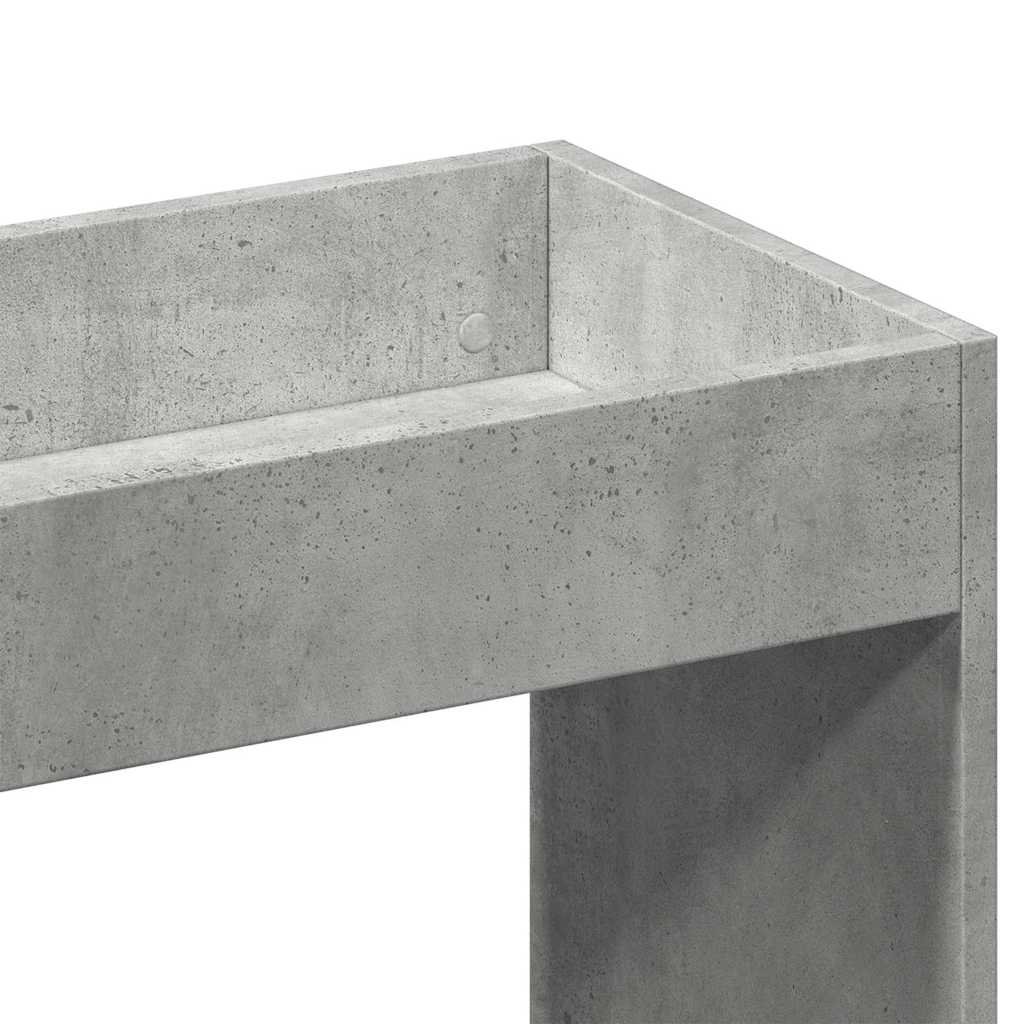 vidaXL Buffet haut gris béton 92x33x140 cm en bois d'ingénierie