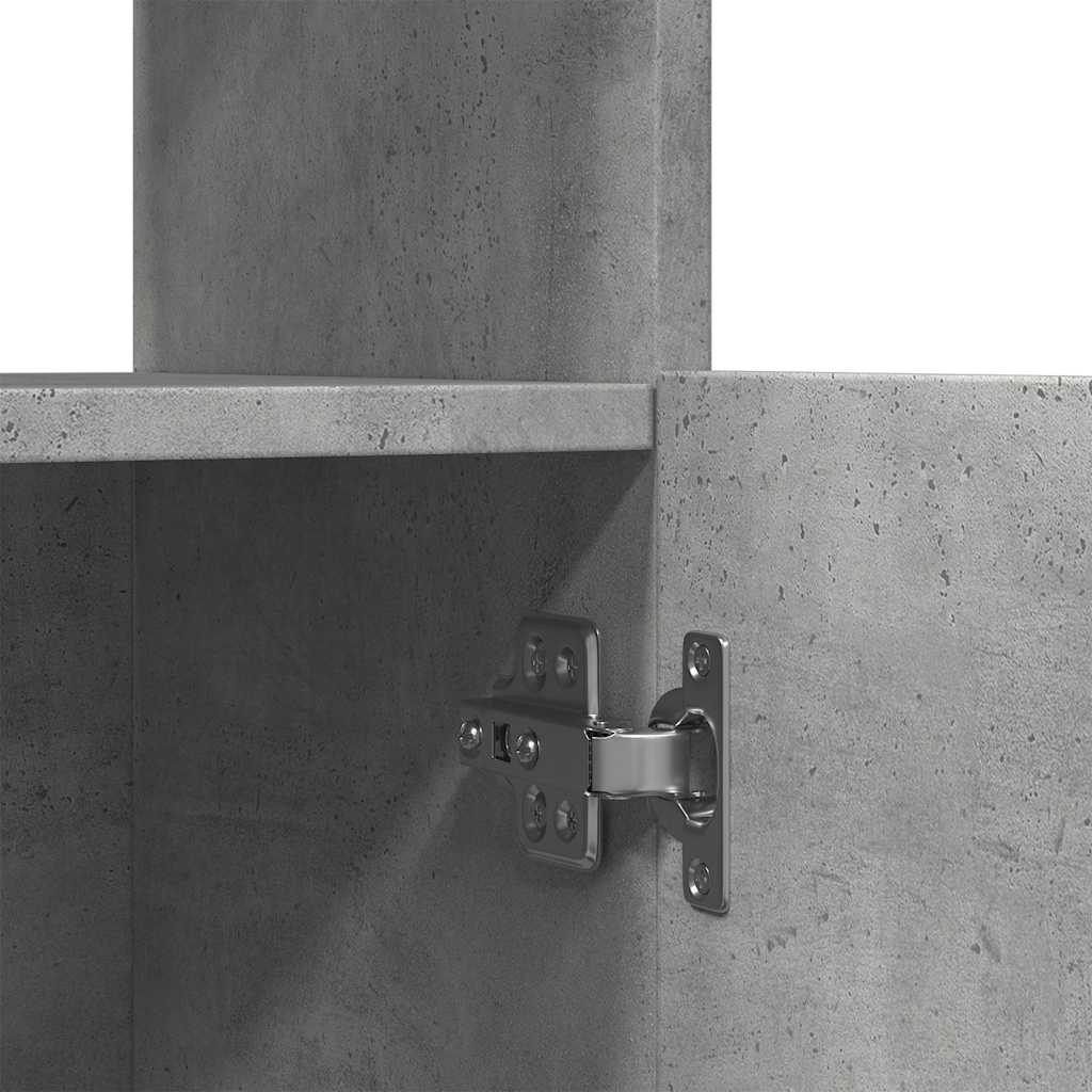 vidaXL Buffet haut gris béton 92x33x140 cm en bois d'ingénierie