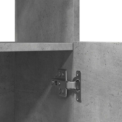 vidaXL Buffet haut gris béton 92x33x140 cm en bois d'ingénierie